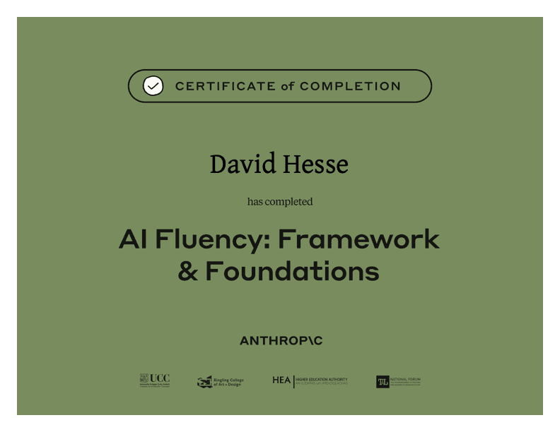 Zertifikat: AI Fluency: Framework & Foundations